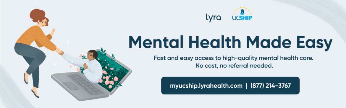 Lyra Health UCSHIP Banner for Mental Health Services