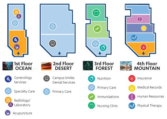 Themed Floor Maps for The Ashe Center